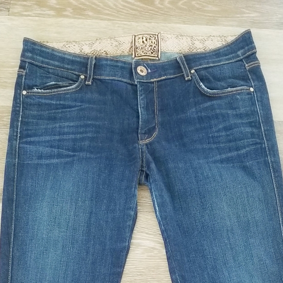 Rich & Skinny Storm Dark Blue Boot Cut Flare Denim Jeans Long Stretch USA made - Picture 13 of 14